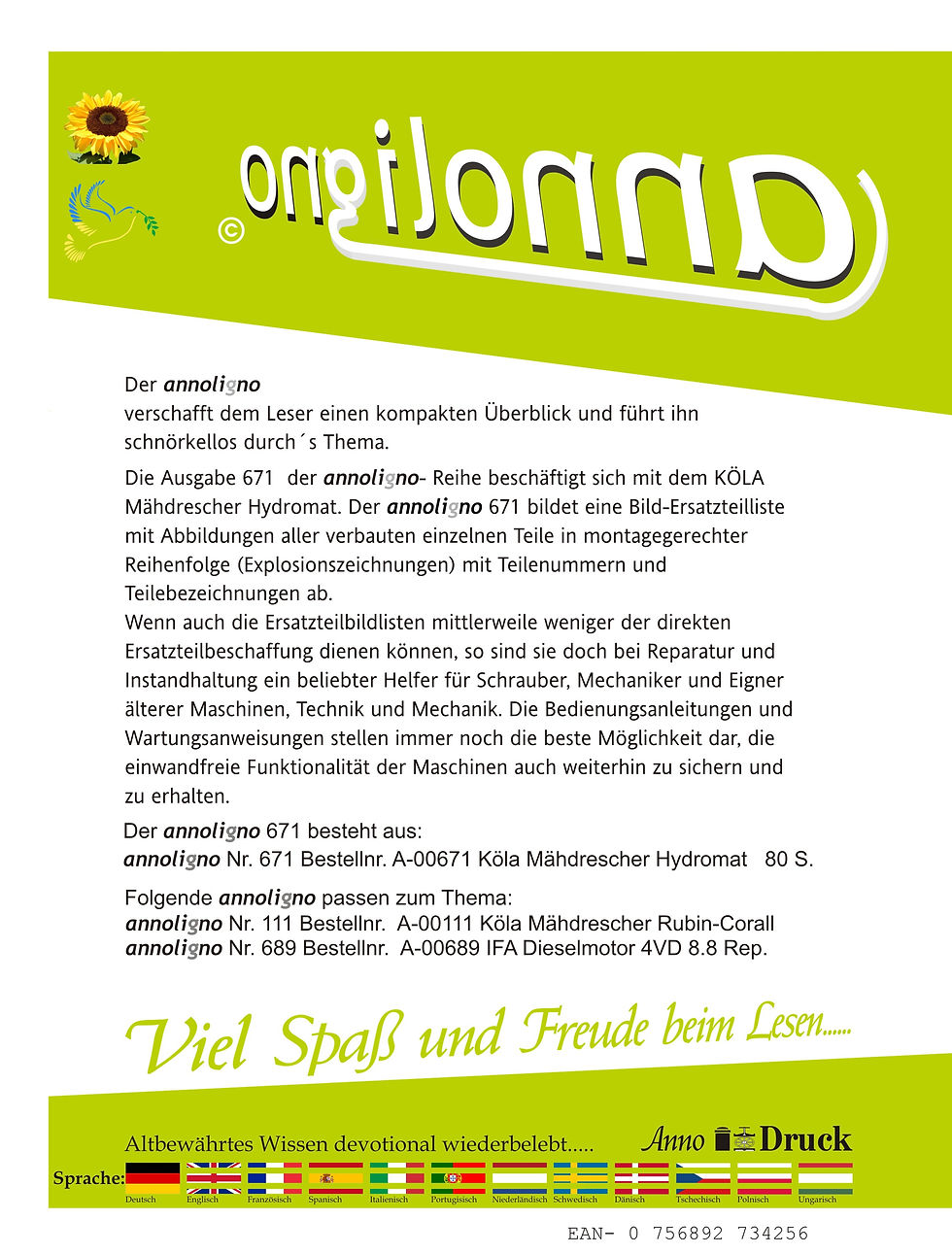 Miniaturbild: annoligno 671  Cover Rückseite Klappentext