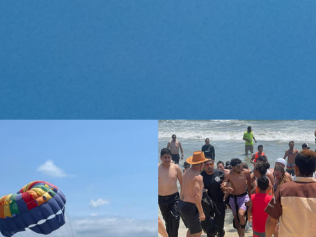 Rescata SSPC sano y salvo a turista que quedó suspendido en parachute en playa de Nuevo Nayarit