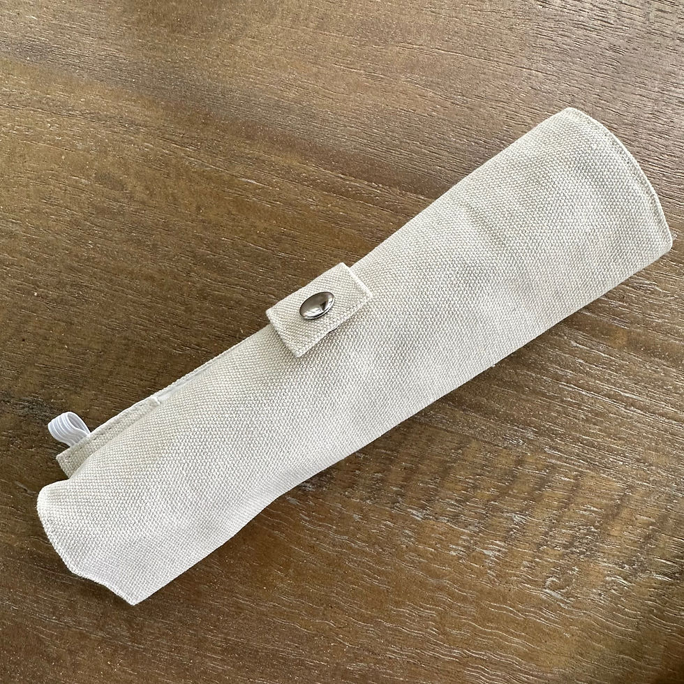 Thumbnail: Arthur’s Acres Reuseable Bamboo utensils in a cotton carrying case with snap!