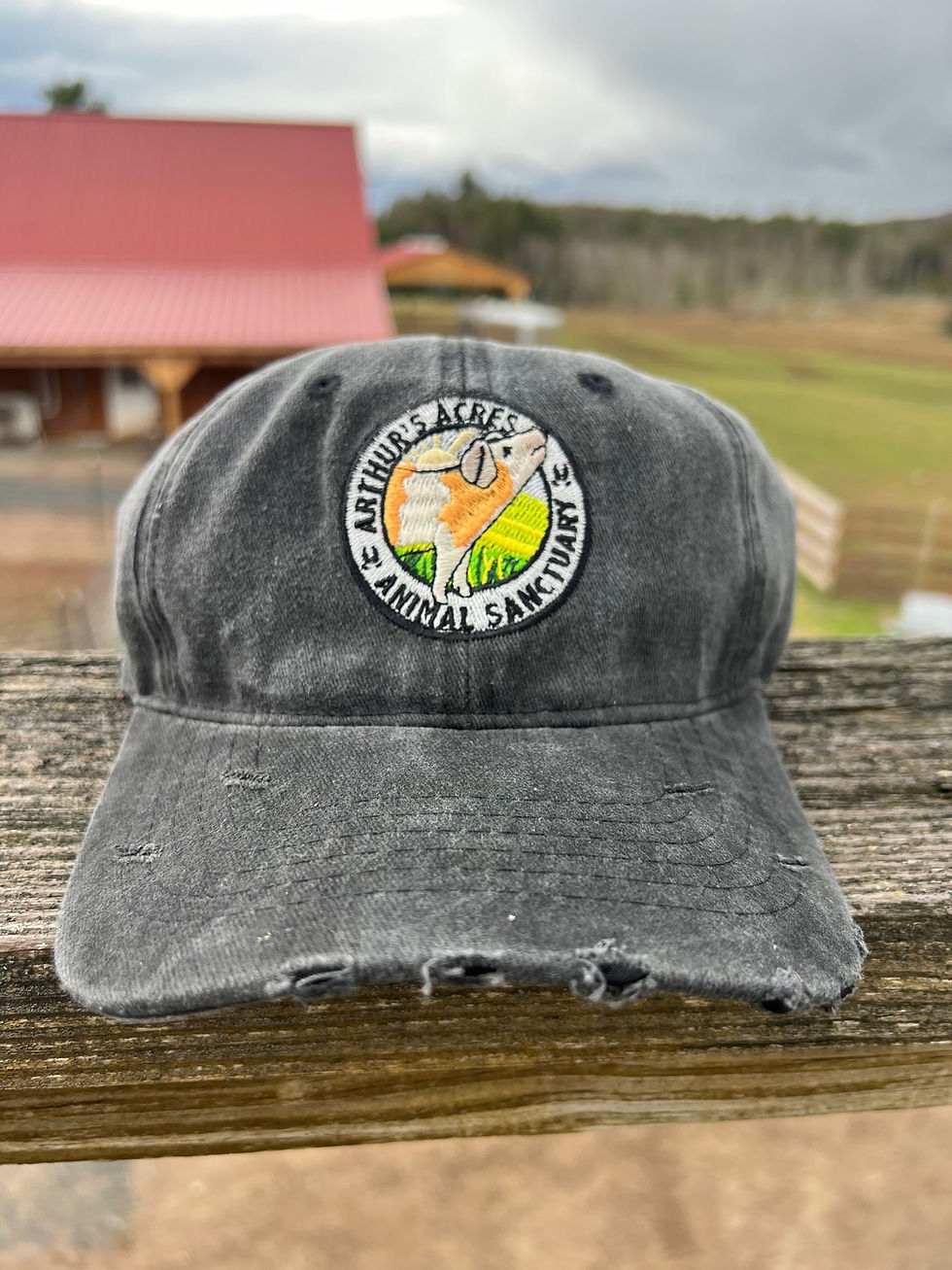 Thumbnail: Arthur's Acres distressed canvas baseball hat