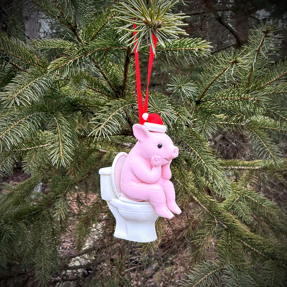 Holiday Toilet Pig Ornament