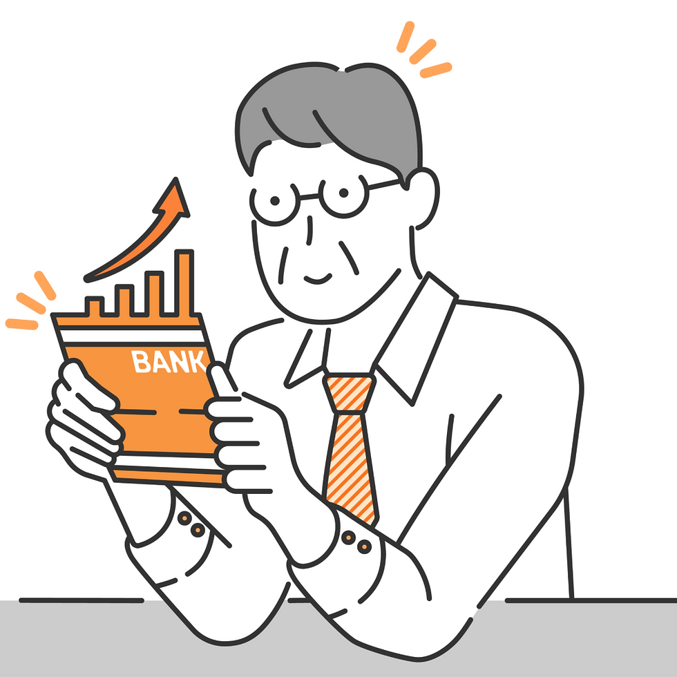 Man holding bank financials representation