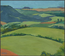 Morros verdes e laranjas