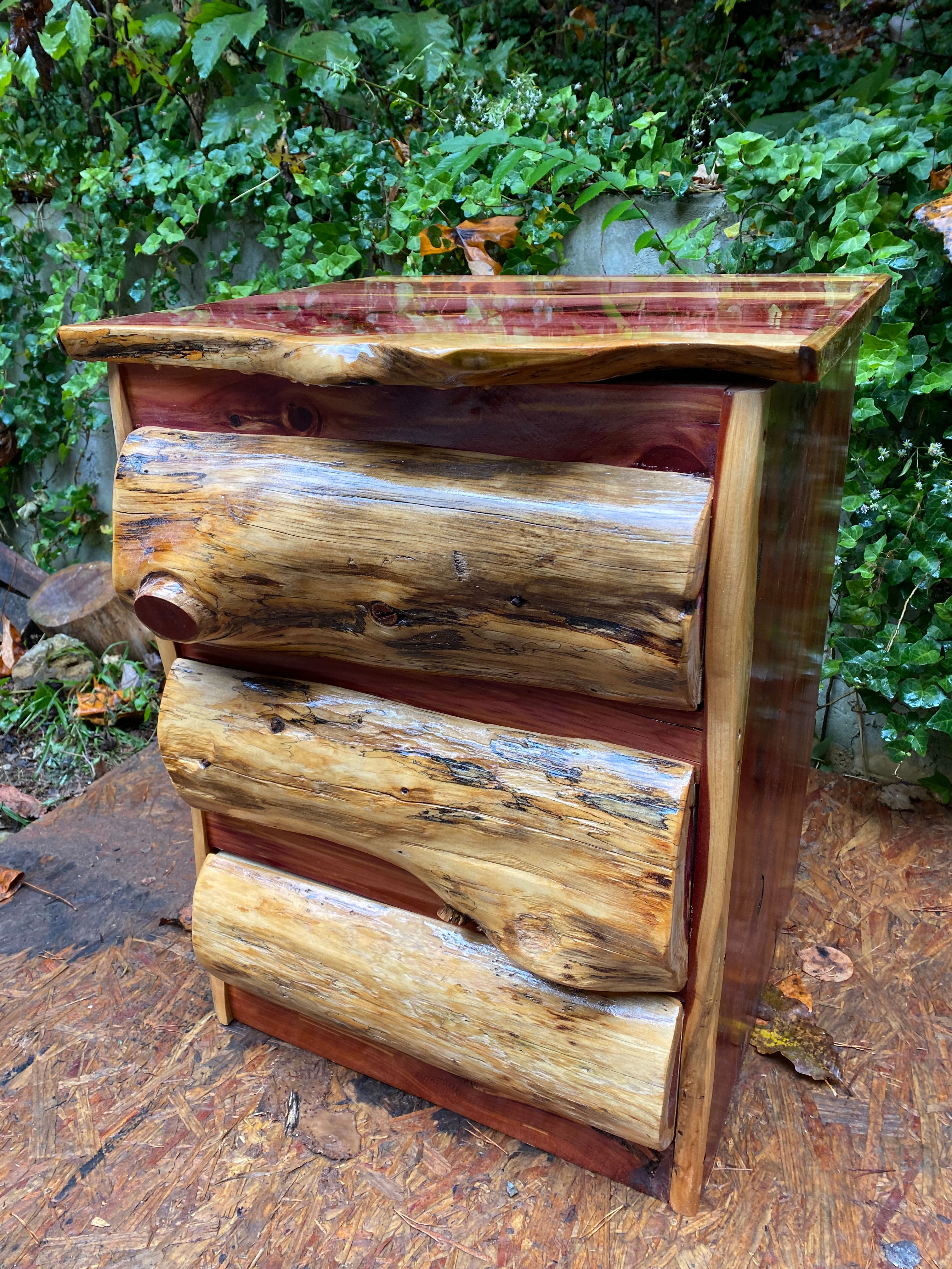 Rustic Red Cedar 3 Drawer Mini-Chest of Drawers