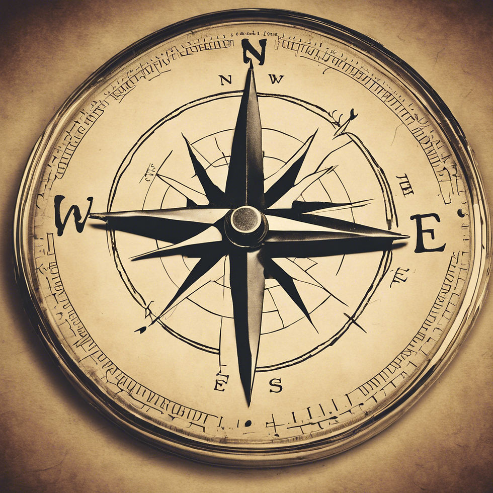 Image of an old directional compass.