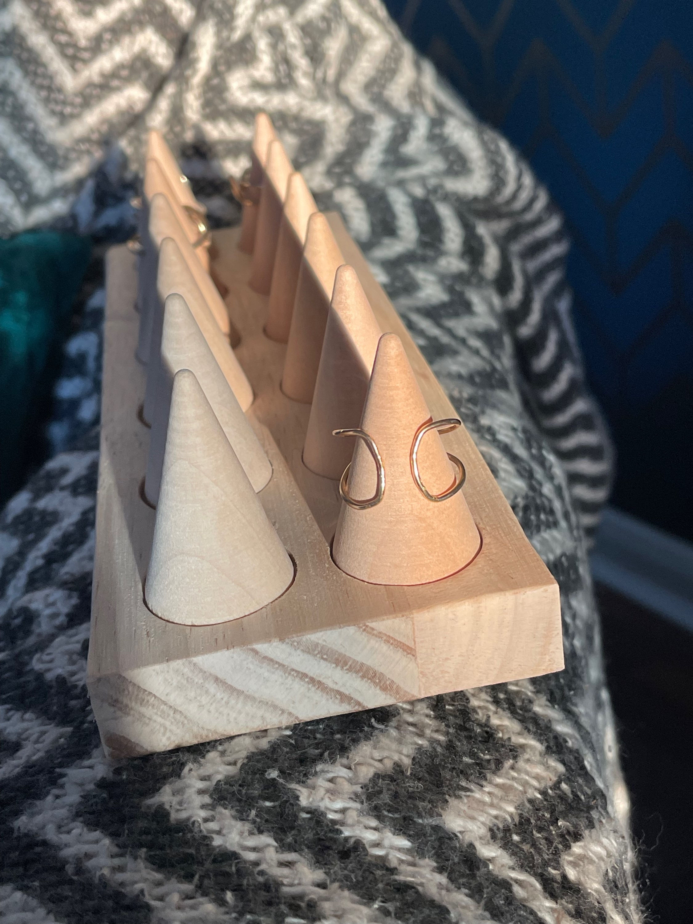 Gold Square Bridge Ring from front