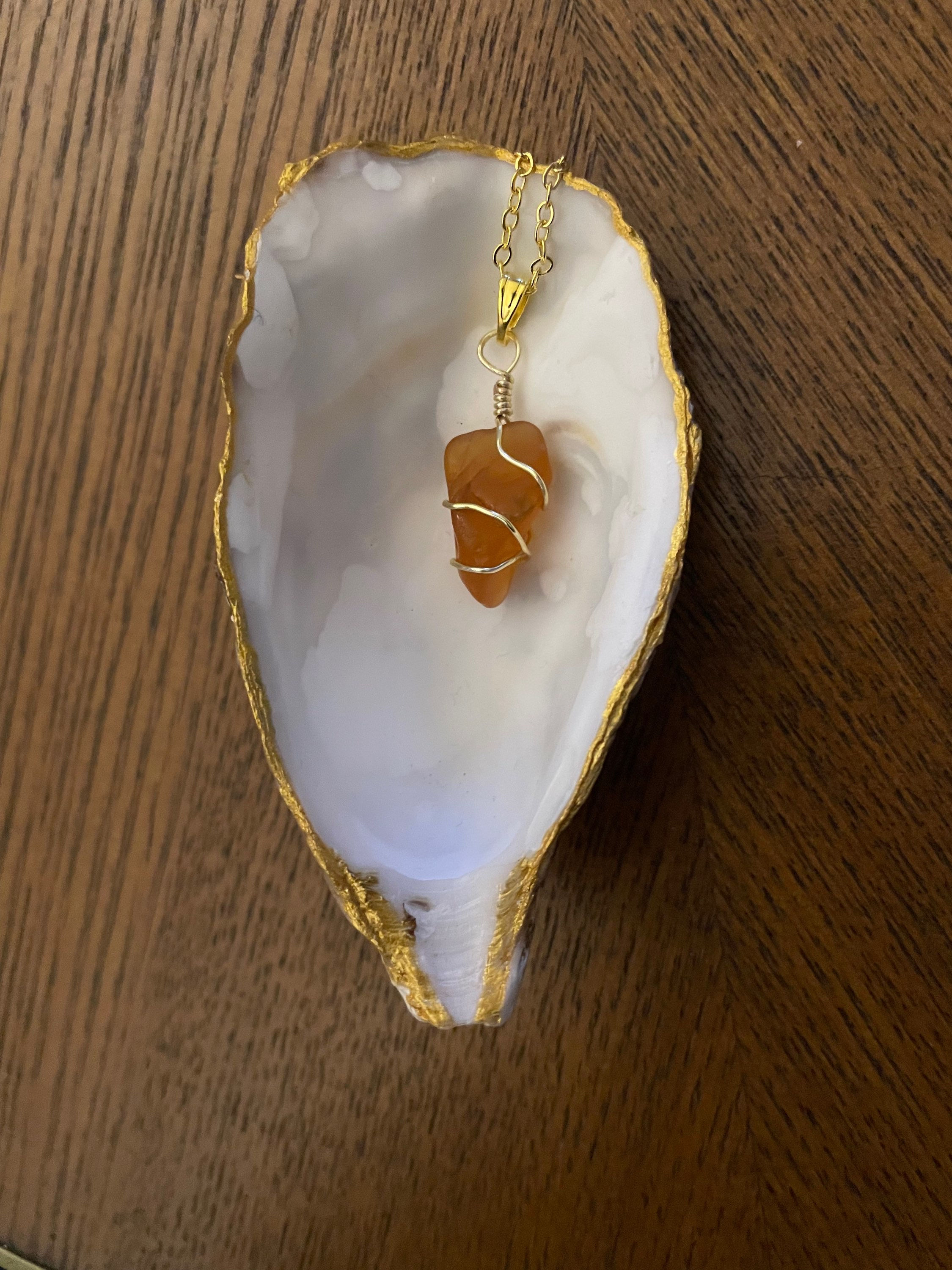 Calypso Amber Seaglass Necklace