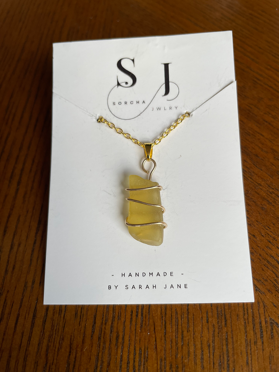 Yellow Seaglass Necklace