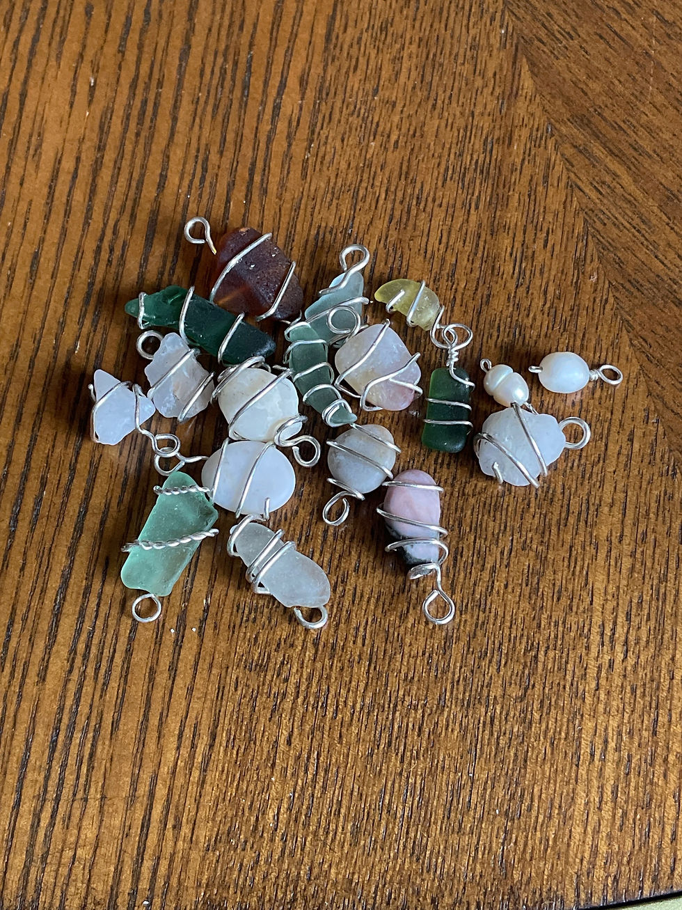 Charms available including Seaglass, Stones and Quartz