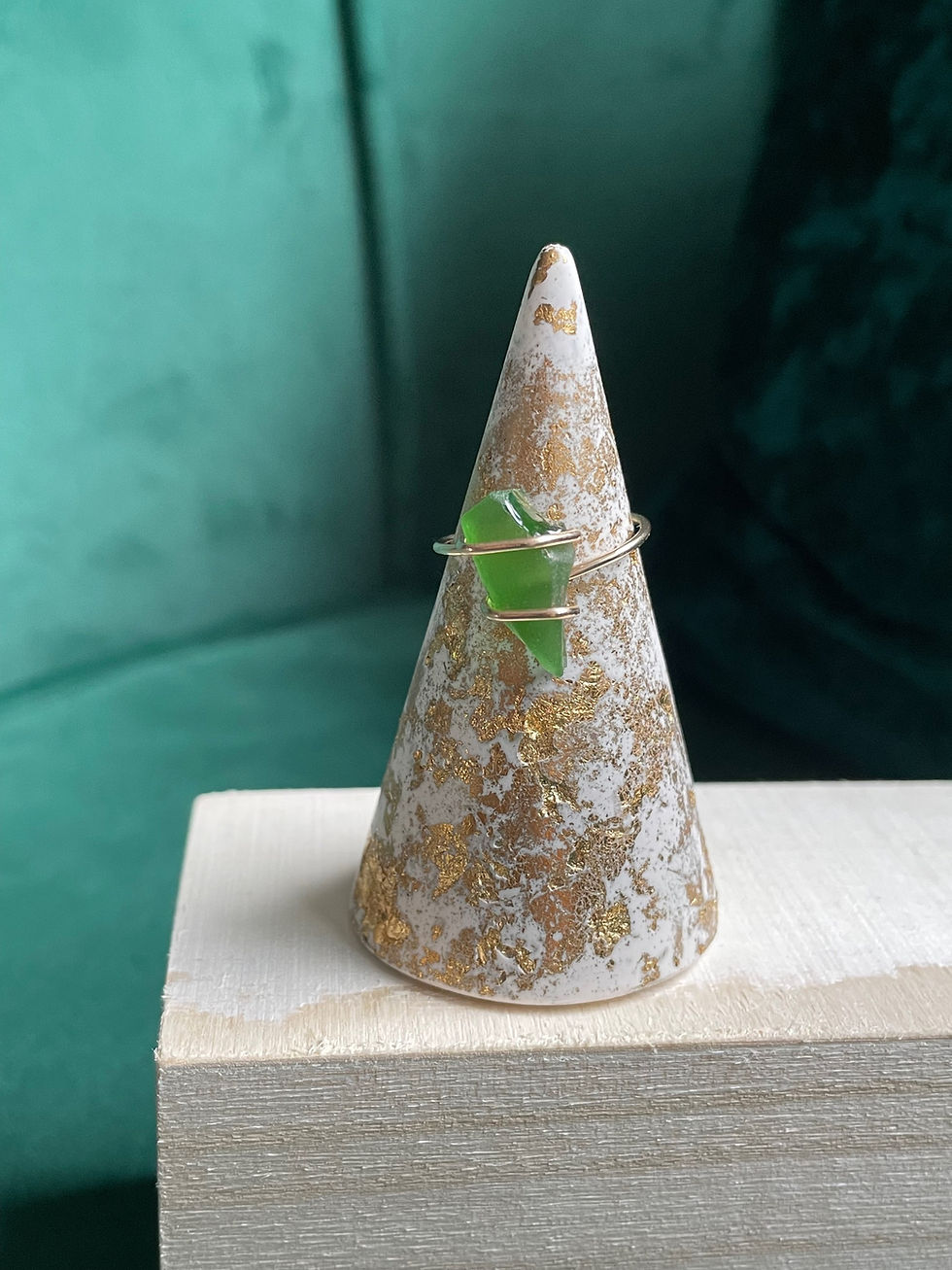 Thumbnail: Green Seaglass Ring