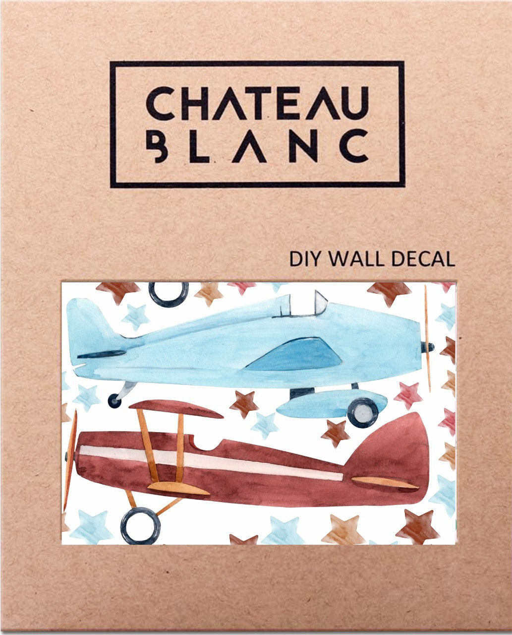 Wall Decals Vintage Airplanes Red