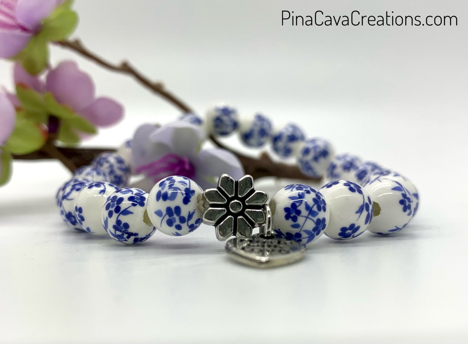 Floral Porcelain Bracelet 