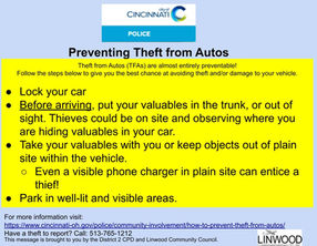 Theft From Auto Reminders