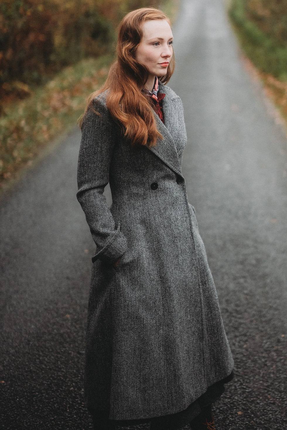 Thumbnail: Edith in Harris Tweed Grey Herringbone