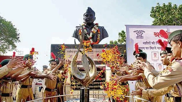 26/11 Memorial to Tukaram Omble at Girgaum Chowpatty, Mumbai.