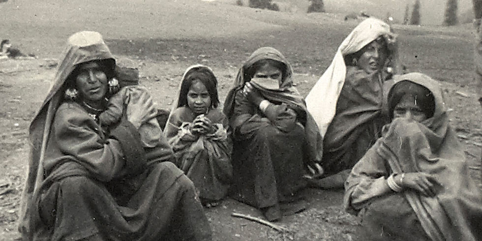 Rescued women survivors from the Partition riots in refugee camp.