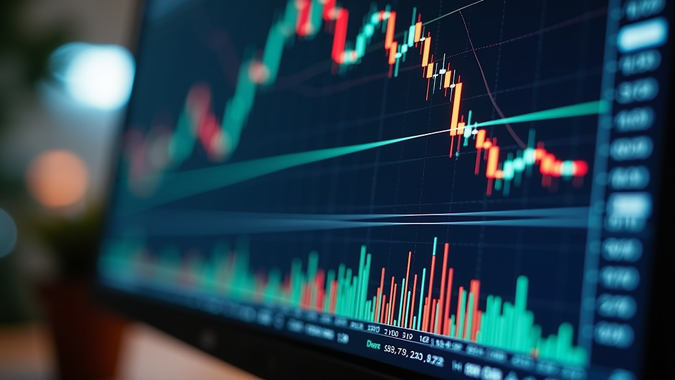 eye-level view of a computer screen showing MetaTrader charts