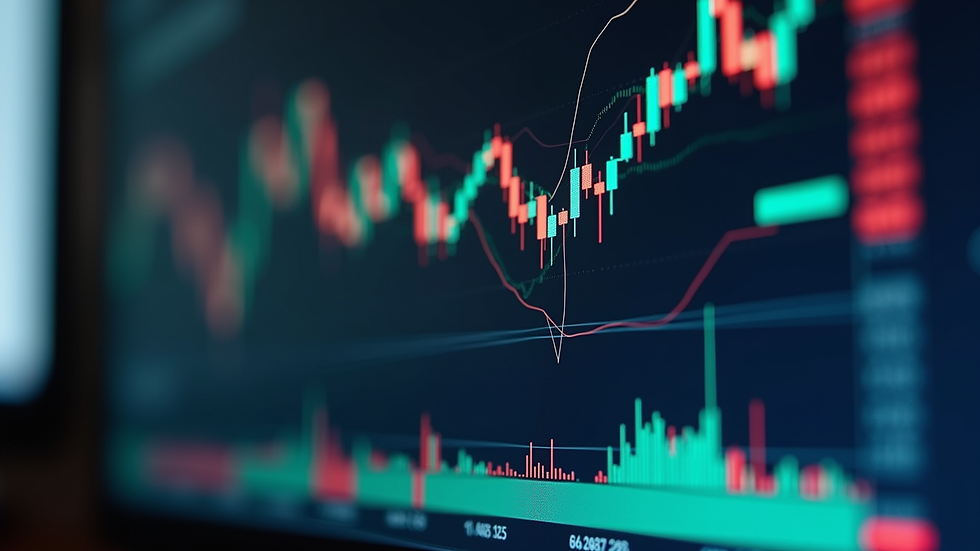Close-up view of a computer screen showing MT4 trading charts