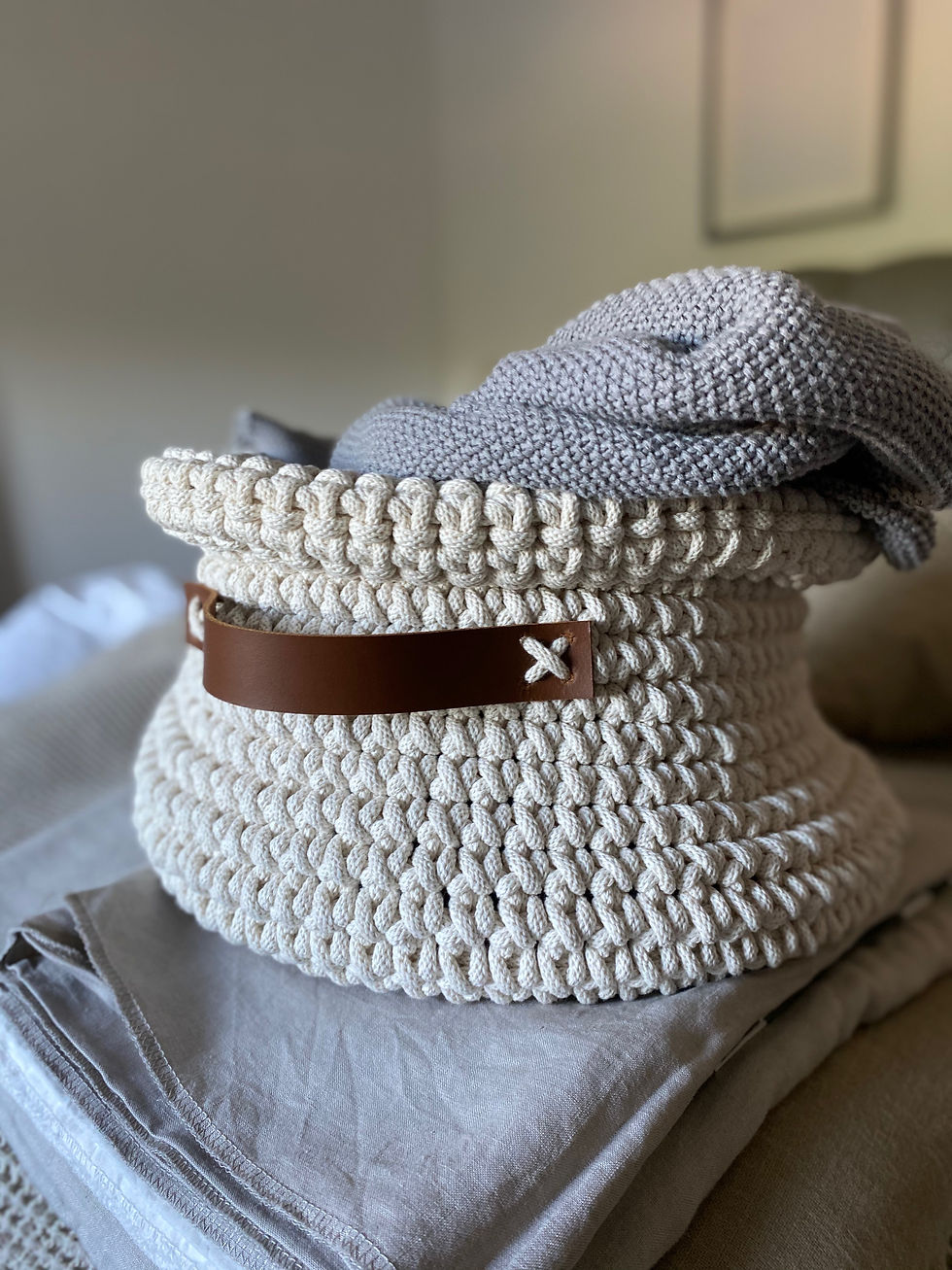 Thumbnail: Basket with Leather Straps