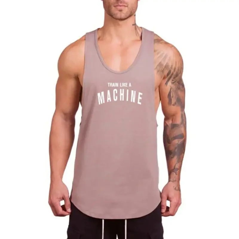 Thumbnail: Men’s Stringer Tank Top – Bodybuilding Gym Fitness Vest Lightweight Sportswear