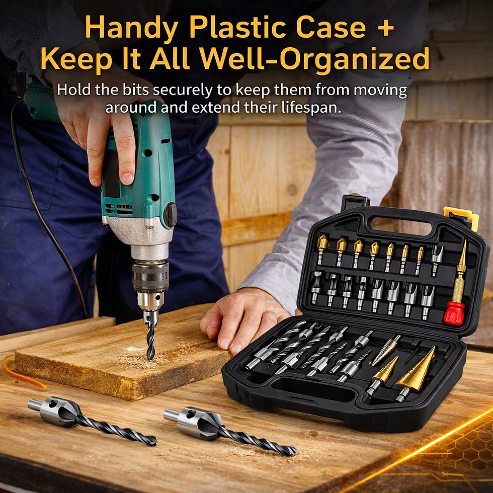 Thumbnail: Rafford 26PCS Chamfer Bit Set – Wood Plug Cutters & Countersink Drill Kit