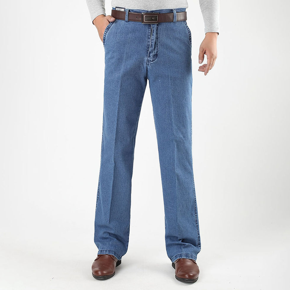 Thumbnail: Men’s Stretch Jeans – Classic Straight Fit Business Casual Denim, Plus Size 30–4