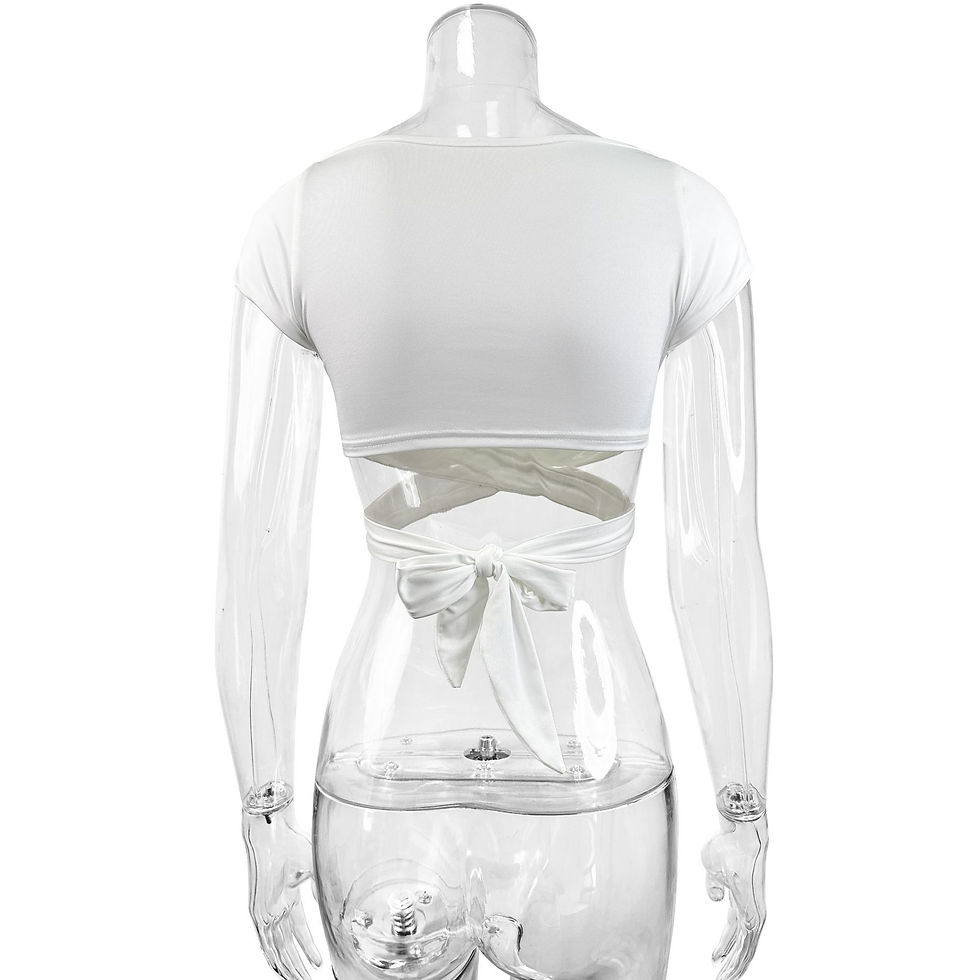 Thumbnail: Women’s Sexy V-Neck Crop Top – High-Waisted Stretch Summer Fit