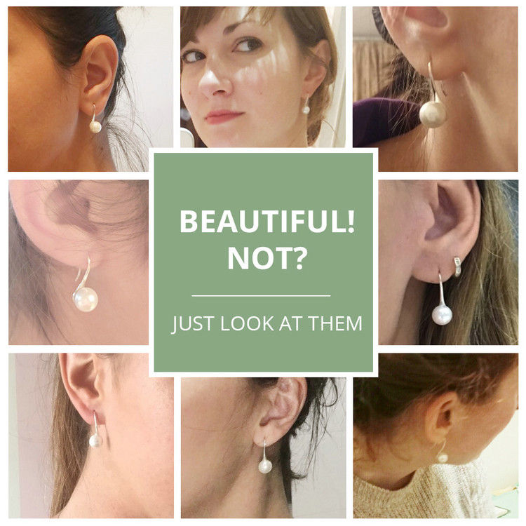 Thumbnail: Sterling Silver Drop Earrings – Elegant Round Design