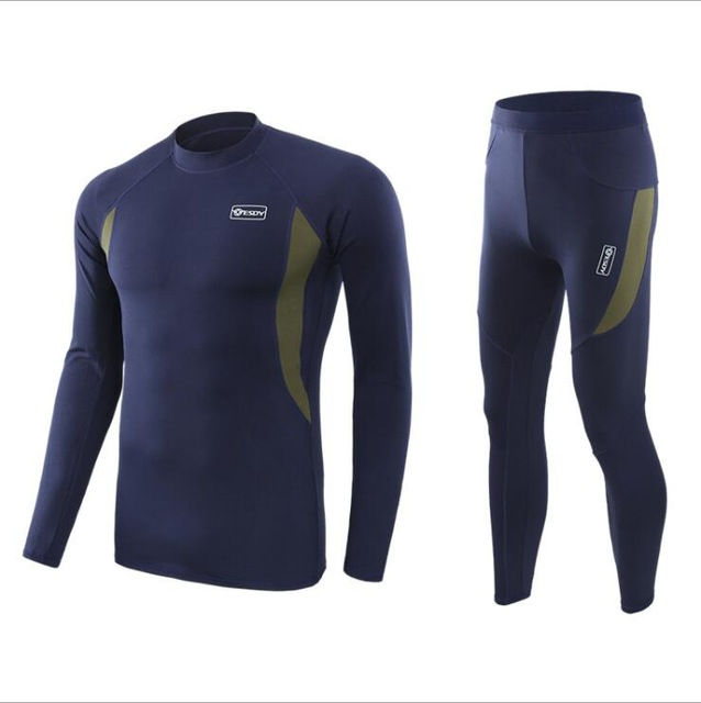 Thumbnail: Men’s Thermal Underwear Set – Fleece Lined Compression Base Layer