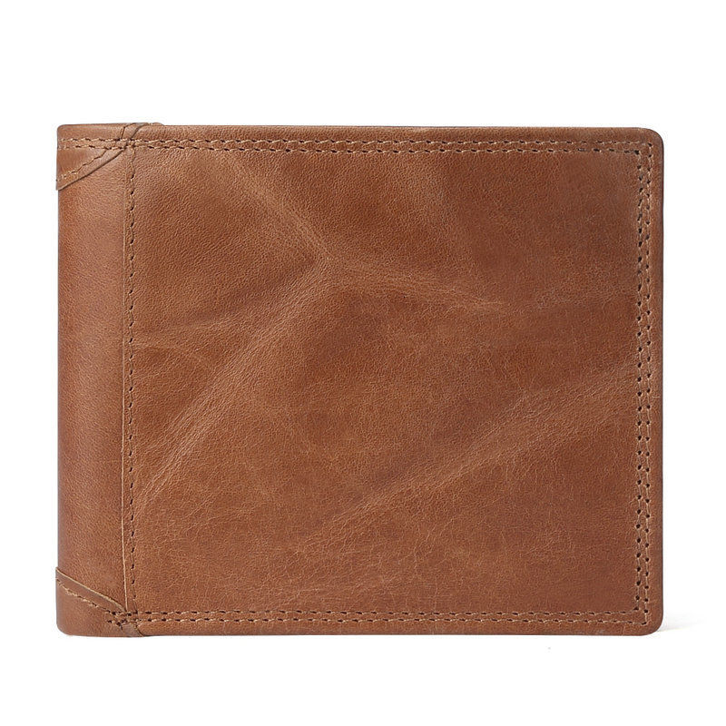 Thumbnail: Men’s Cow Leather Wallet – RFID Blocking Vintage Purse with Coin Pocket