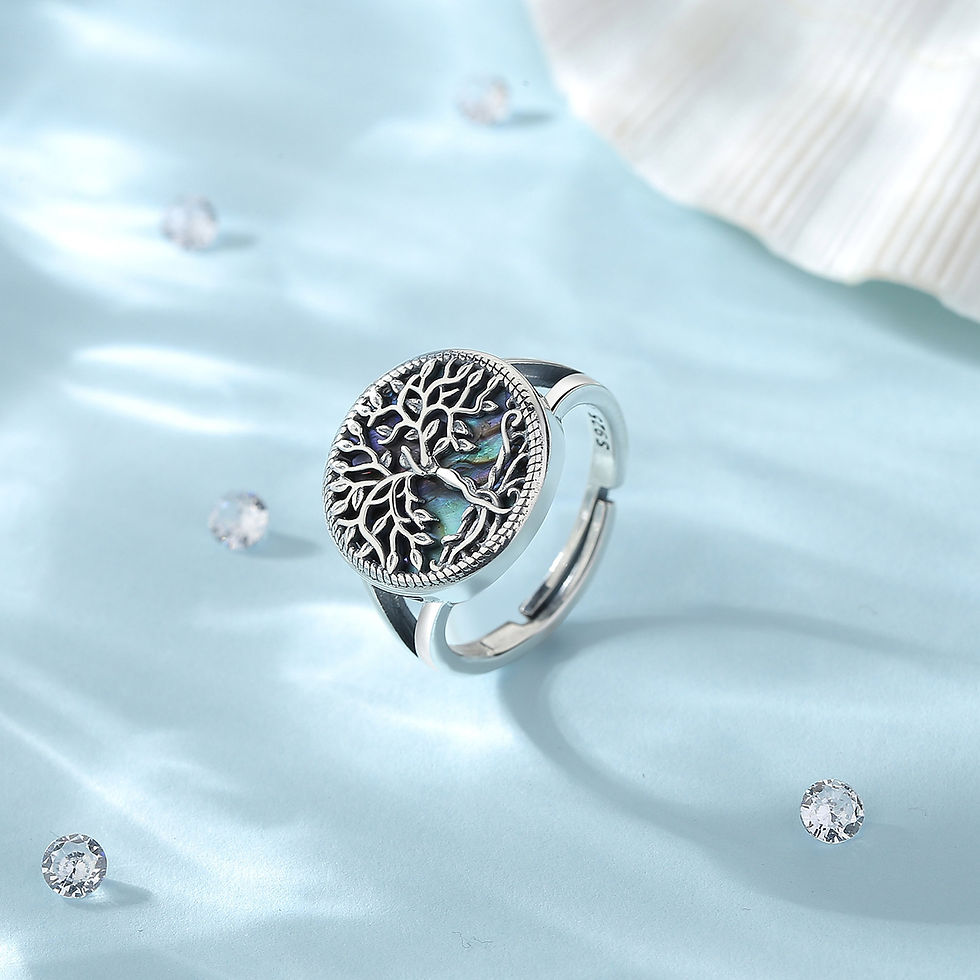 Thumbnail: 925 Sterling Silver Ring – Tree of Life Adjustable Elegant Unisex Band