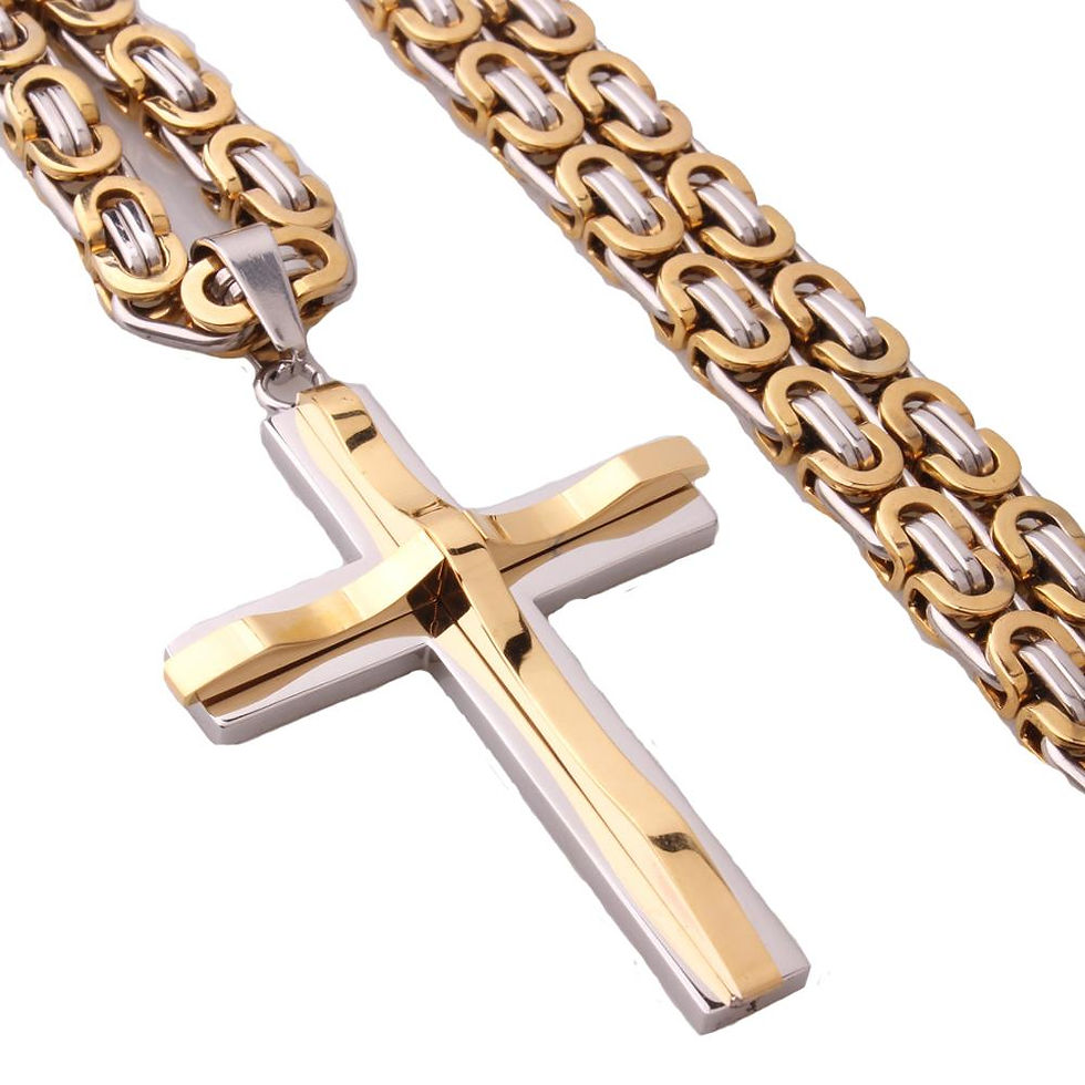 Thumbnail: Men’s Stainless Steel Cross Necklace – Classic Crucifix Pendant