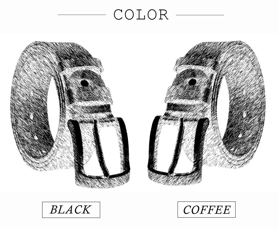 Thumbnail: Men’s Leather Belt – Genuine Leather Luxury Vintage Alloy Buckle Strap