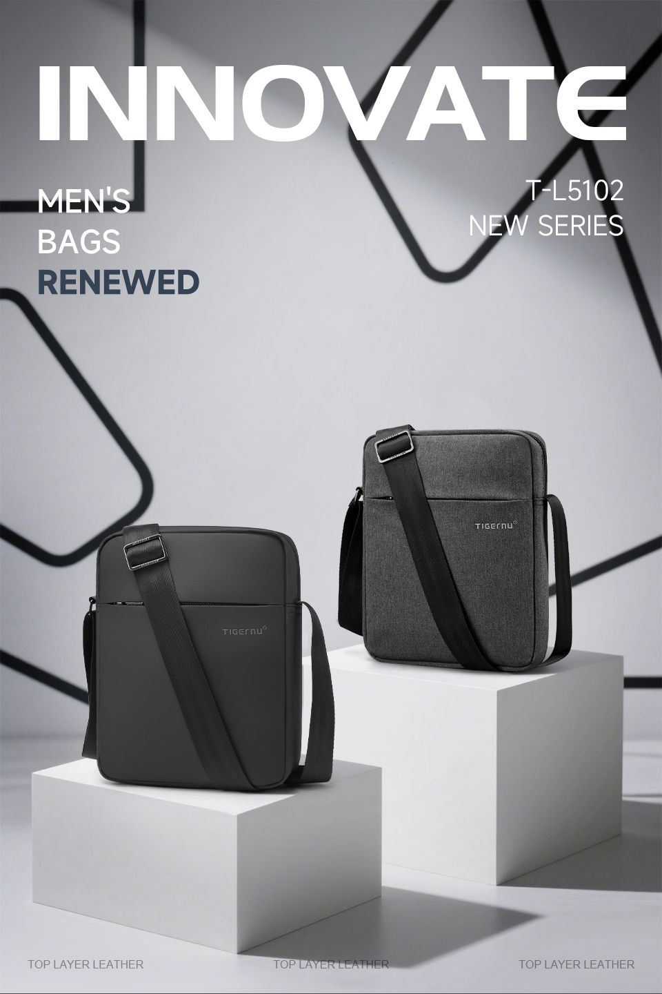 Thumbnail: Men’s Messenger Bag – Waterproof Shoulder Bag for iPad 9.7–11", Casual Travel