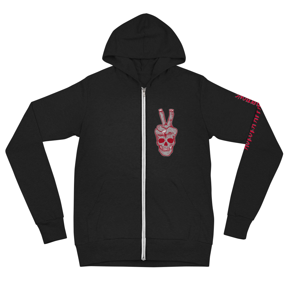 Peace Heart Skull Unisex zip hoodie