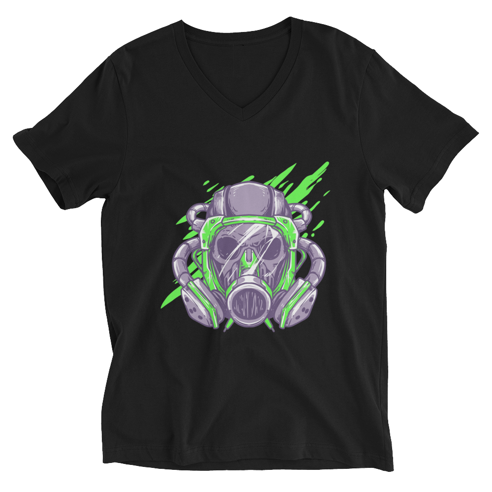 Gas Mask Unisex Short Sleeve V-Neck T-Shirt