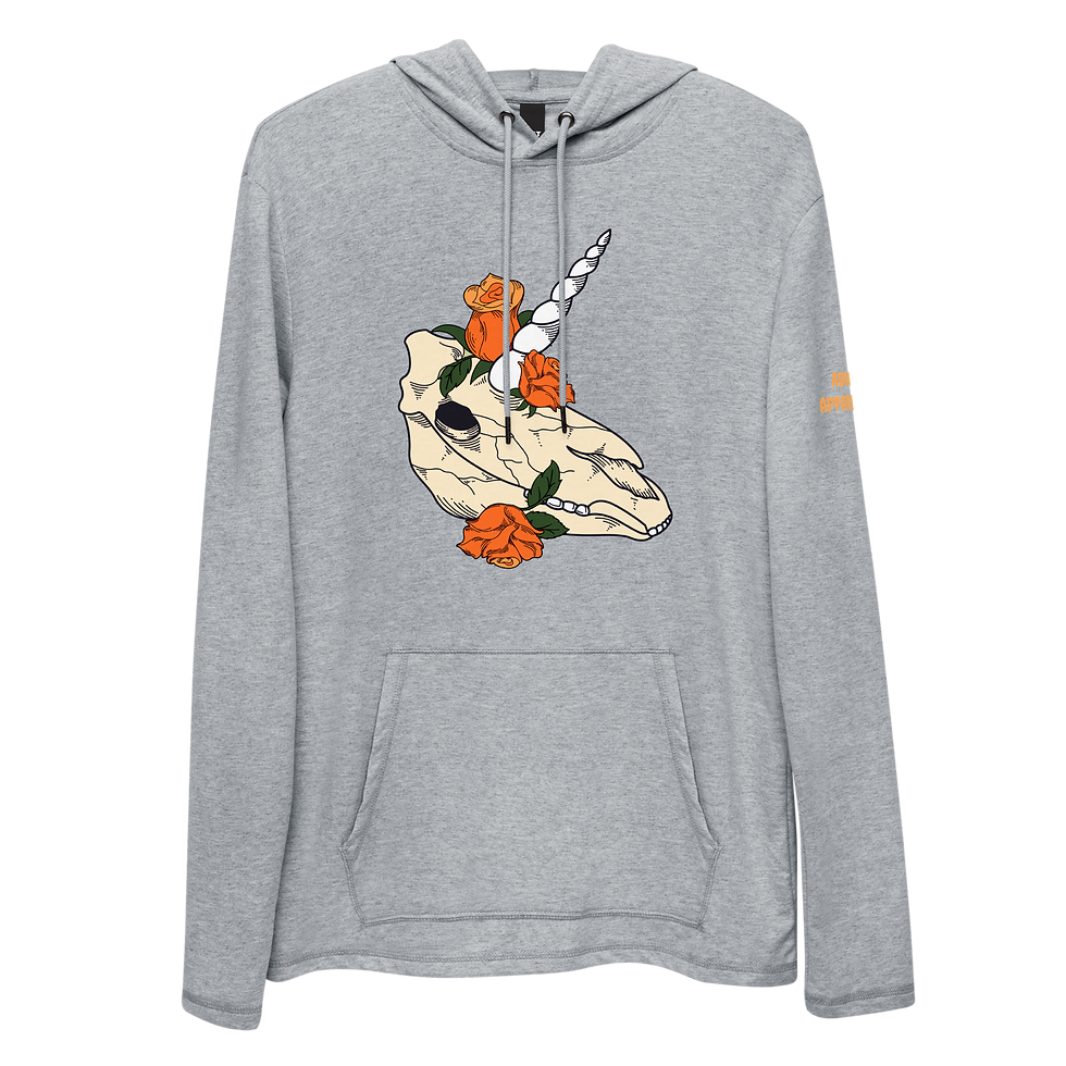 Thumbnail: Unicorn Skull Unisex Lightweight Hoodie