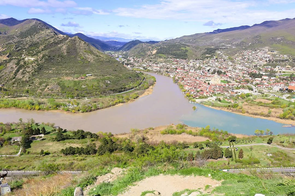 The confluence of the Kura, Mtkvari, and Aragvi Rivers