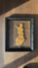 Finland Map Gold on Glass
