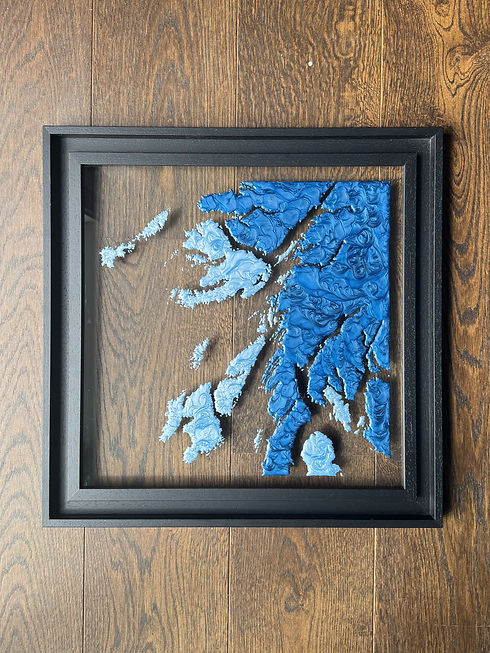 Blue Light Blue West Coast of Scotland Map