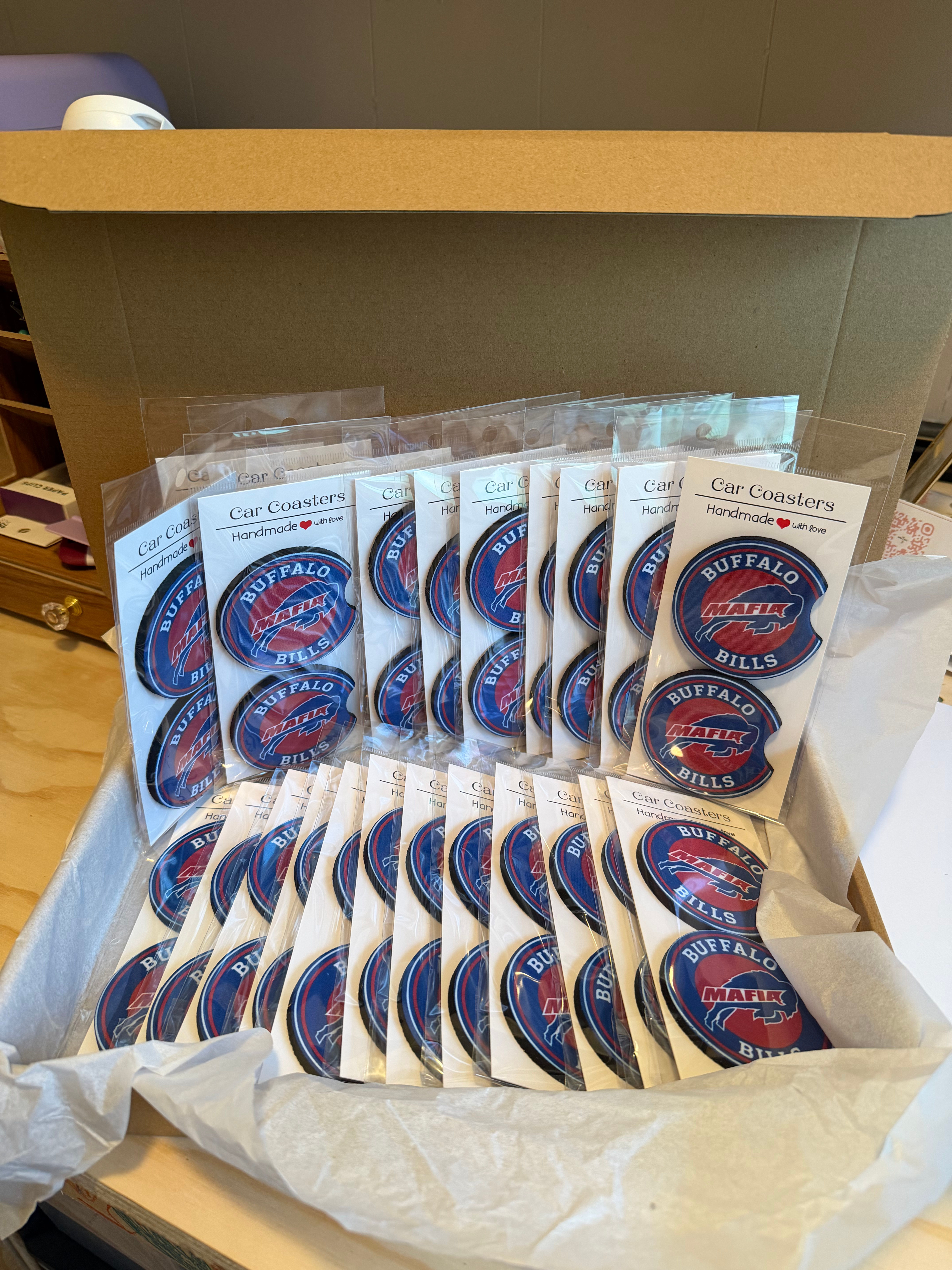Bills Mafia Car Coasters