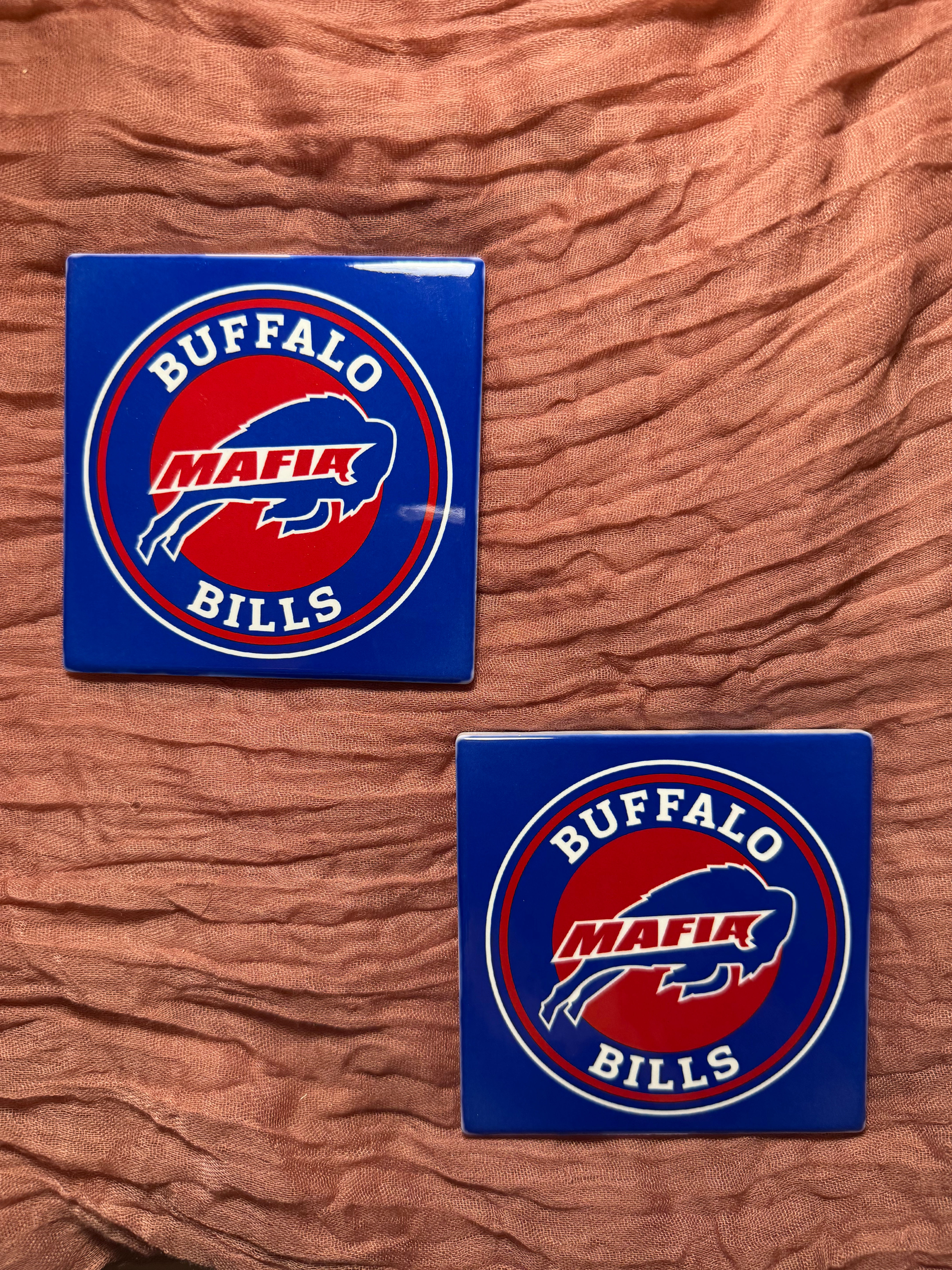 Buffalo Bills Mafia Home Coasters | 4” Round or Square Ceramic Drink Coasters
