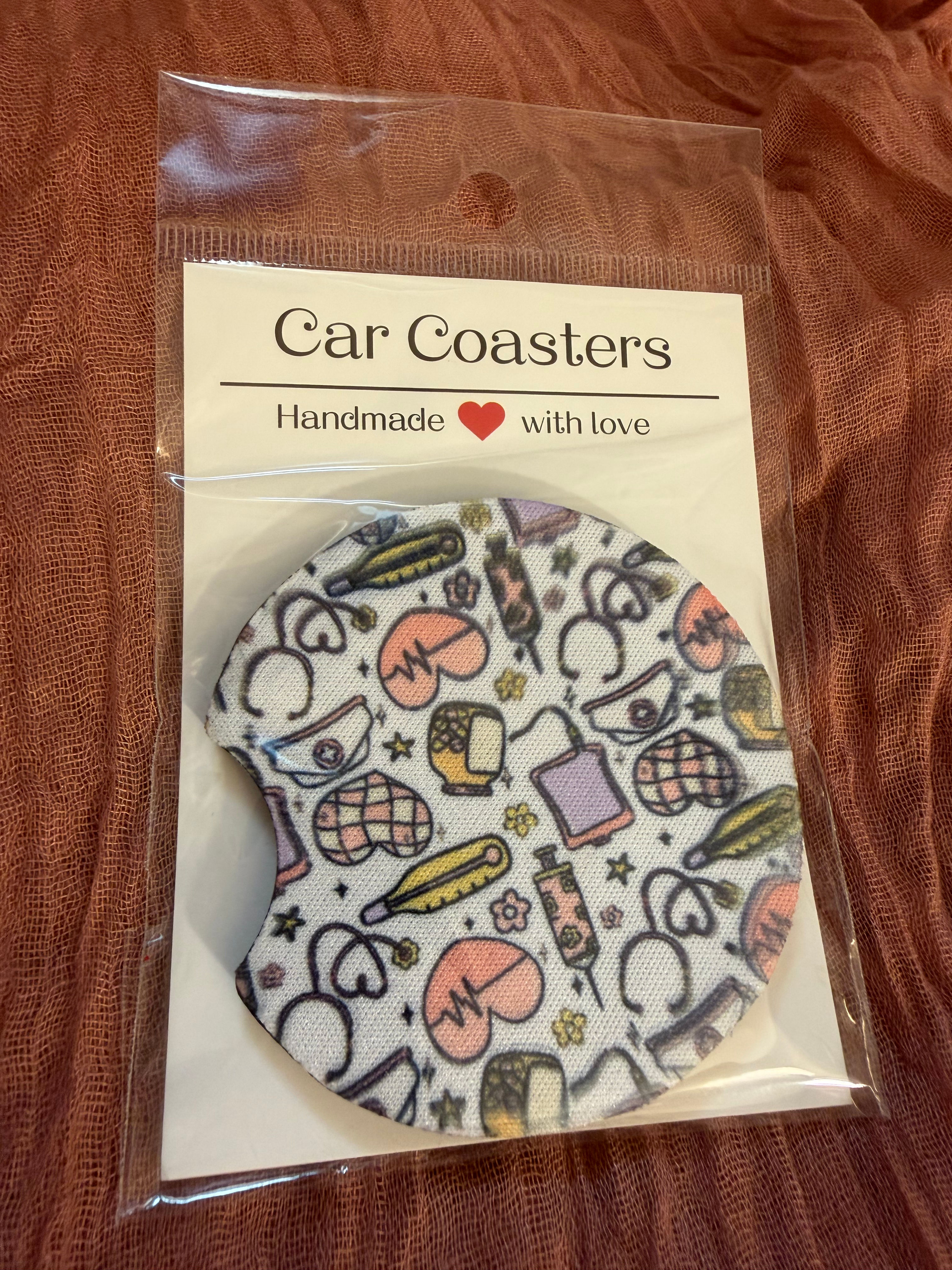 Nurse Healthcare Essentials Car Coaster