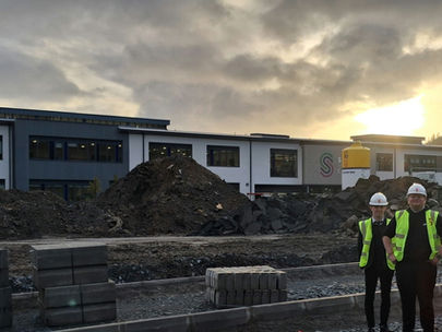 Student Leaders inspect new Sports Hall