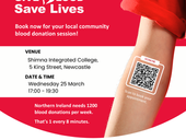 Support NIBTS by giving blood at Shimna next Wednesday