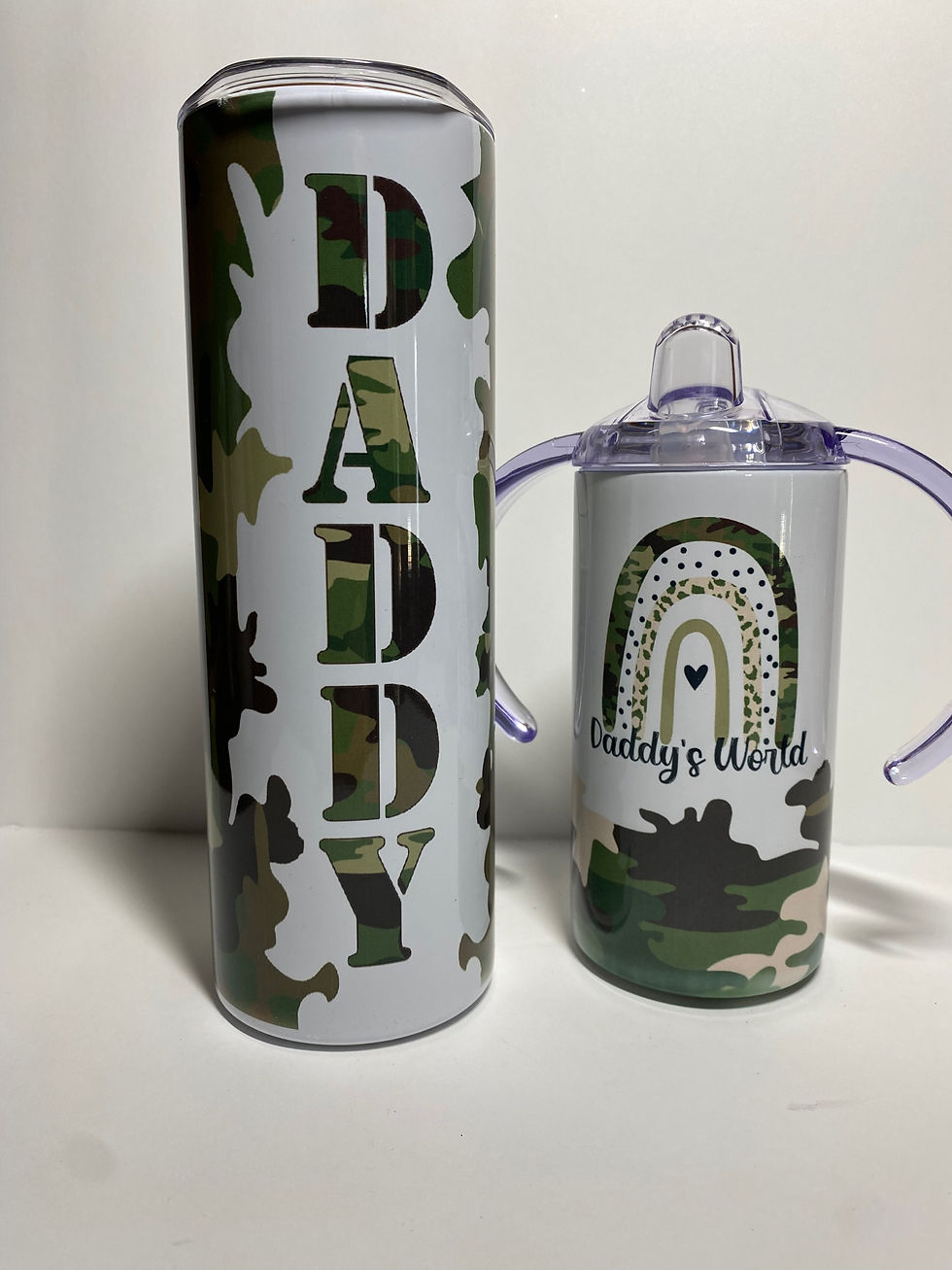 Daddy and Daddy’s World Camo Matching Tumbler Set