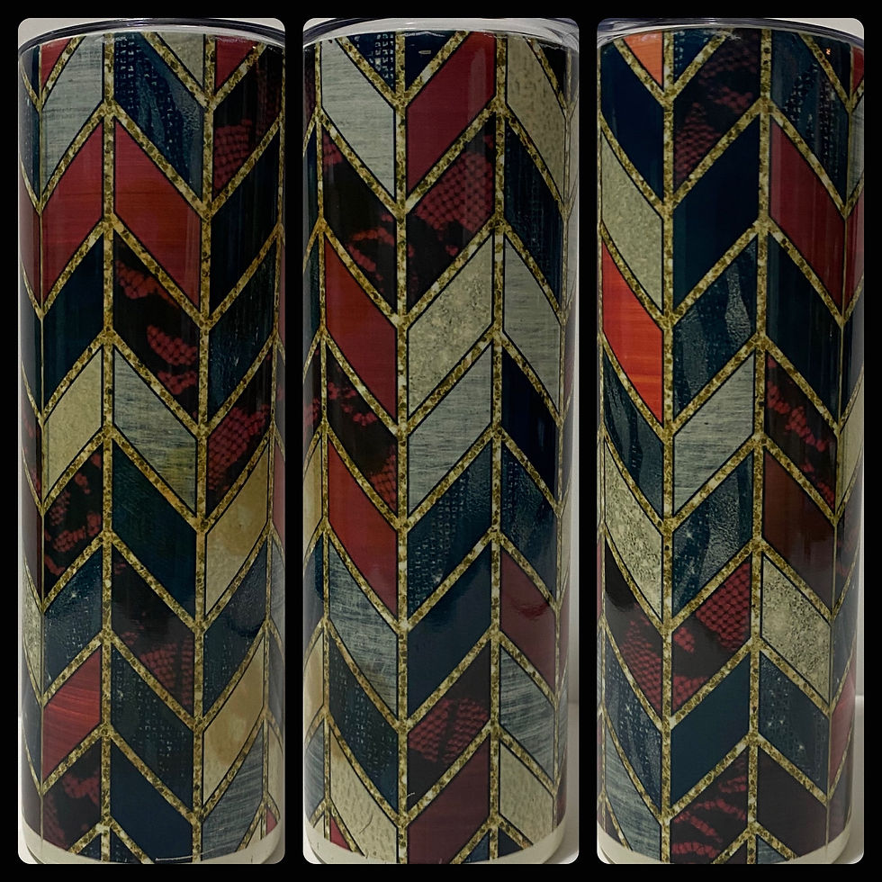 Tangram - Red, Silver, Black Tumbler