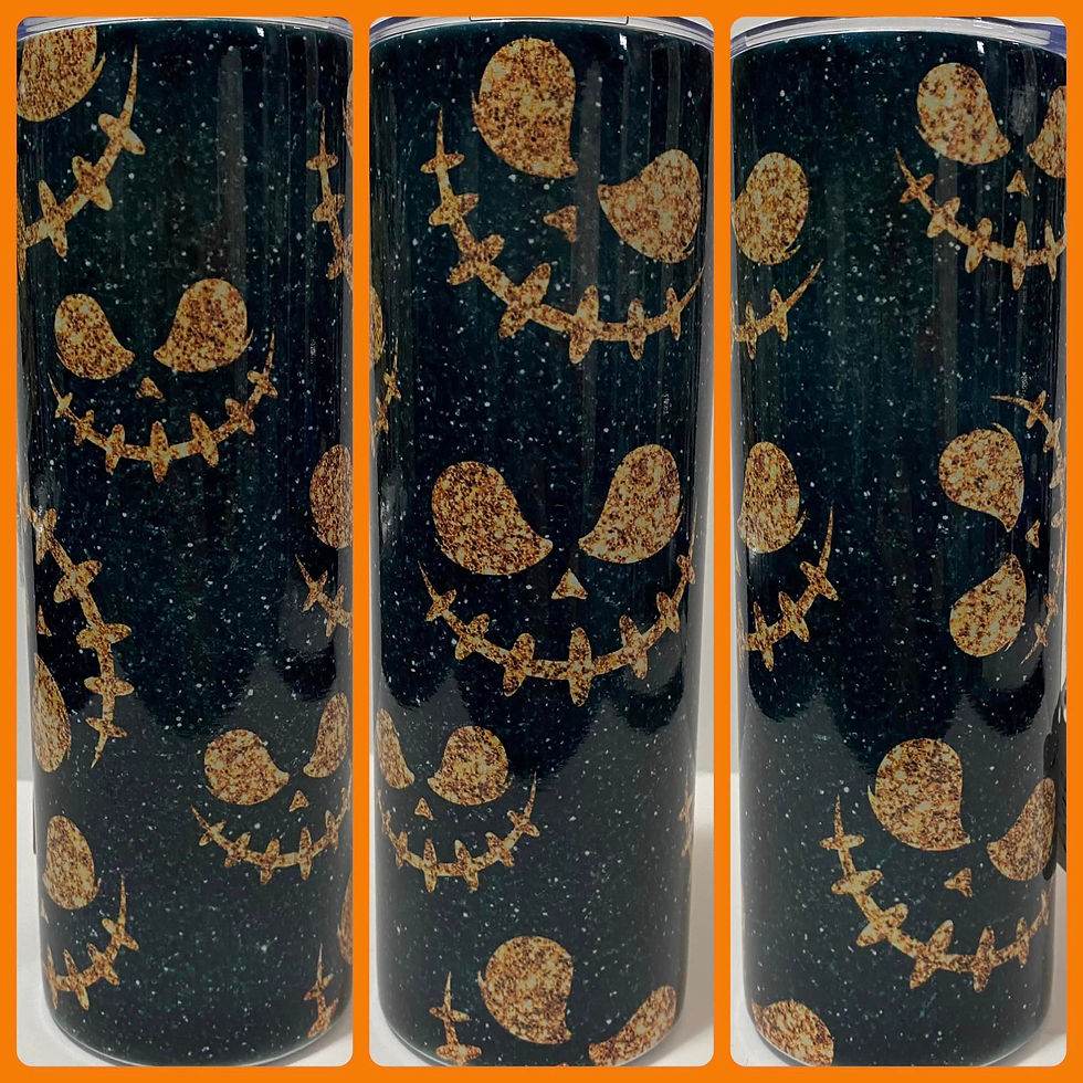 Spooky Halloween Faces Tumbler