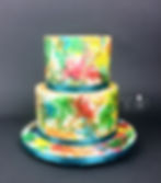Abstract watercolor cake