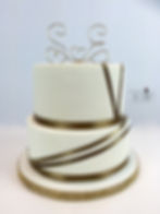 Contemporary Ribbon Wedding Cake